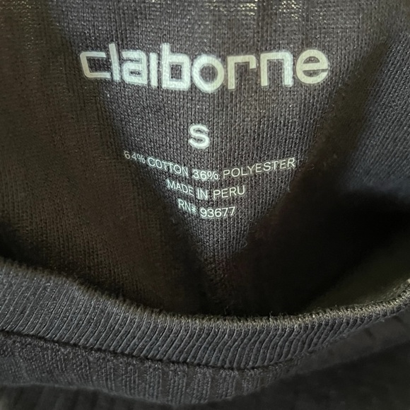 Claiborne NWT - Men’s Ribbed Black TShirt Sz SM - Picture 3 of 5